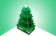 Esposizione verde del pallet del cartone dell'albero di Natale per la promozione dei giocattoli, progettazione di cattura dell'occhio