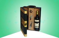 I contenitori d'imballaggio carta dell'alta società/nobile, Wine contenitore di regalo di legno con effetto dorato del velluto
