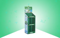 L'esposizione verde del cartone di schiocco per l'acqua pura in bottiglia, sta sull'esposizione del cartone
