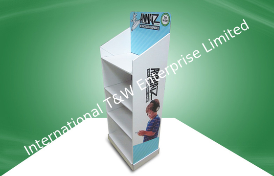comprare esposizione del cartone di POP dello Quattro-scaffale ecologica con differenti carte di intestazione per la vendita degli oggetti di Earbuz al Wal-mercato online manufacture