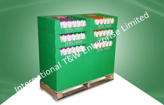 Esposizione verde del pallet del cartone per i prodotti di Skincare con 6 vassoi