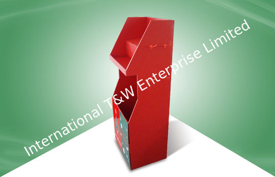 Un buon prezzo. Esposizione di pavimento rossa del cartone del visualizzatore di isolato con i ganci per i regali di Natale in linea