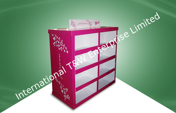 Esposizione di carta rossa del pallet del cartone di Rosa forte in depositi 80X60X130CM