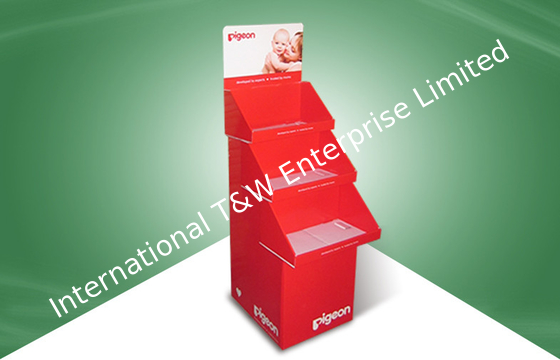 Un buon prezzo. Tre banchi di mostra riciclabili del cartone del pavimento del vassoio con b bianca flauto di strato in linea